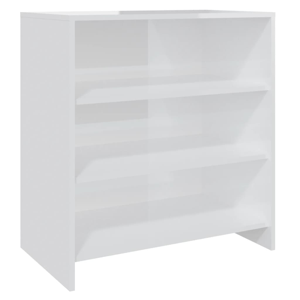 vidaXL Sideboard High Gloss White 27.6"x15.9"x29.5" Engineered Wood