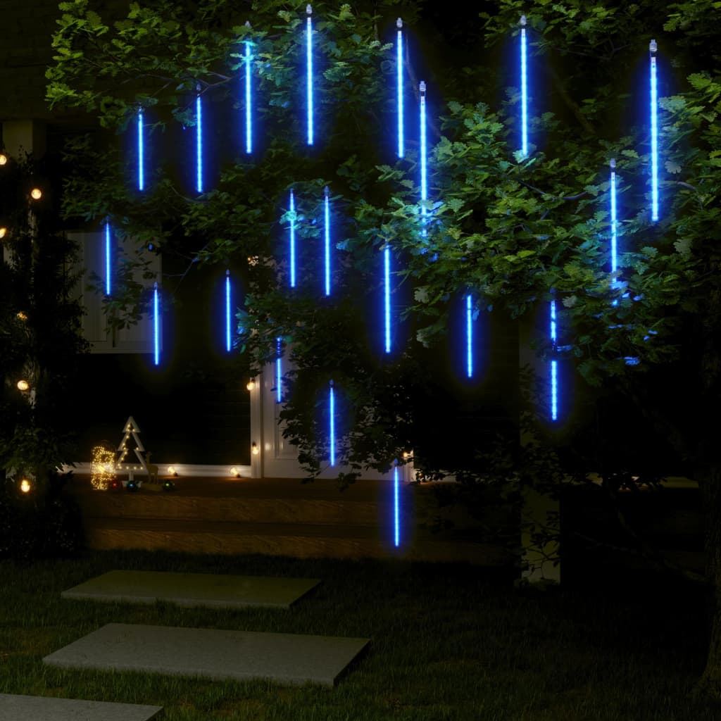 vidaXL Meteor Lights 20 pcs 1 ft Blue 480 LEDs Indoor Outdoor