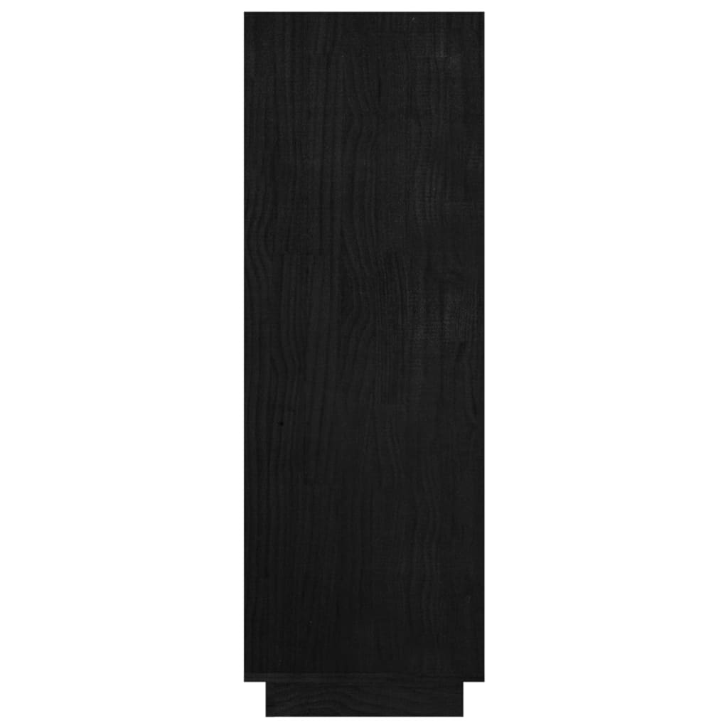 vidaXL Book Cabinet/Room Divider Black 31.5"x13.8"x40.6" Solid Wood Pine