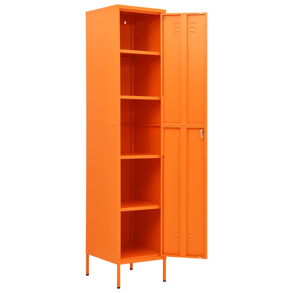 vidaXL Locker Cabinet Orange 13.8"x18.1"x70.9" Steel