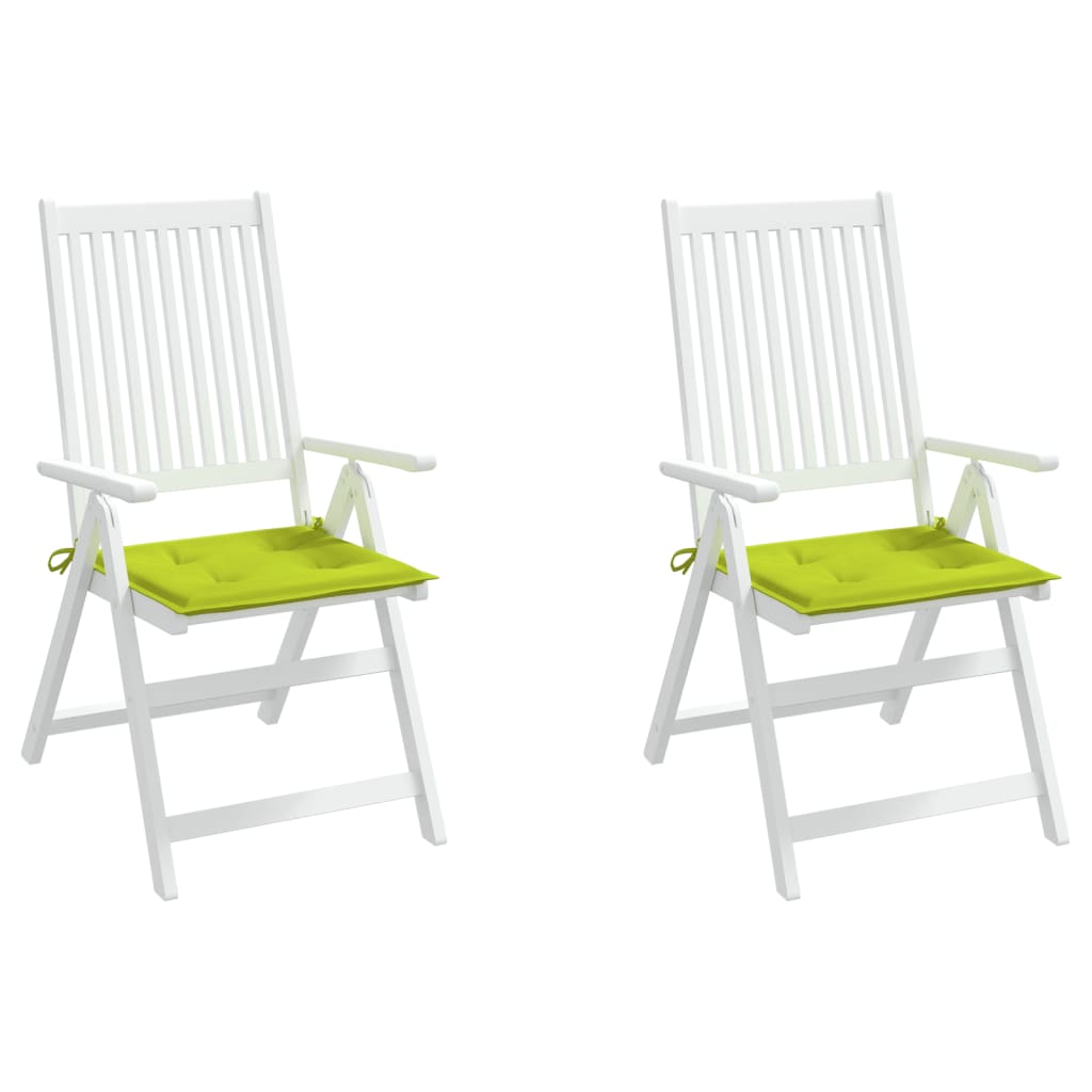 vidaXL Garden Chair Cushions 2 pcs Bright Green 15.7"x15.7"x1.2" Oxford Fabric