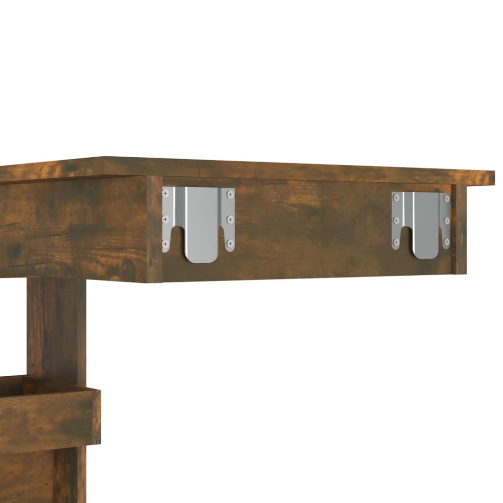 vidaXL Wall Bar Table Smoked Oak 40.2"x17.7"x40.7" Engineered Wood