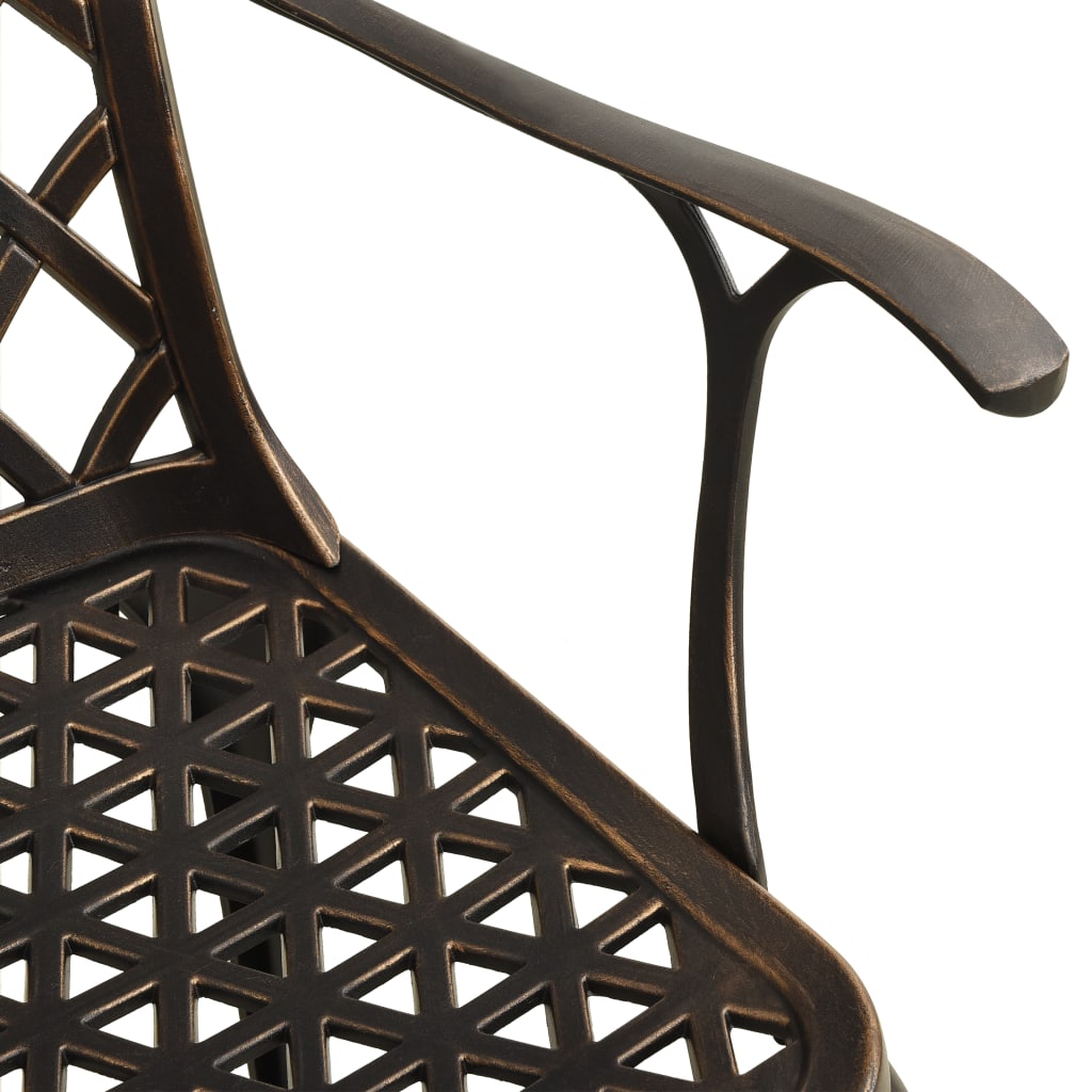 vidaXL Patio Chairs 6 pcs Cast Aluminum Bronze