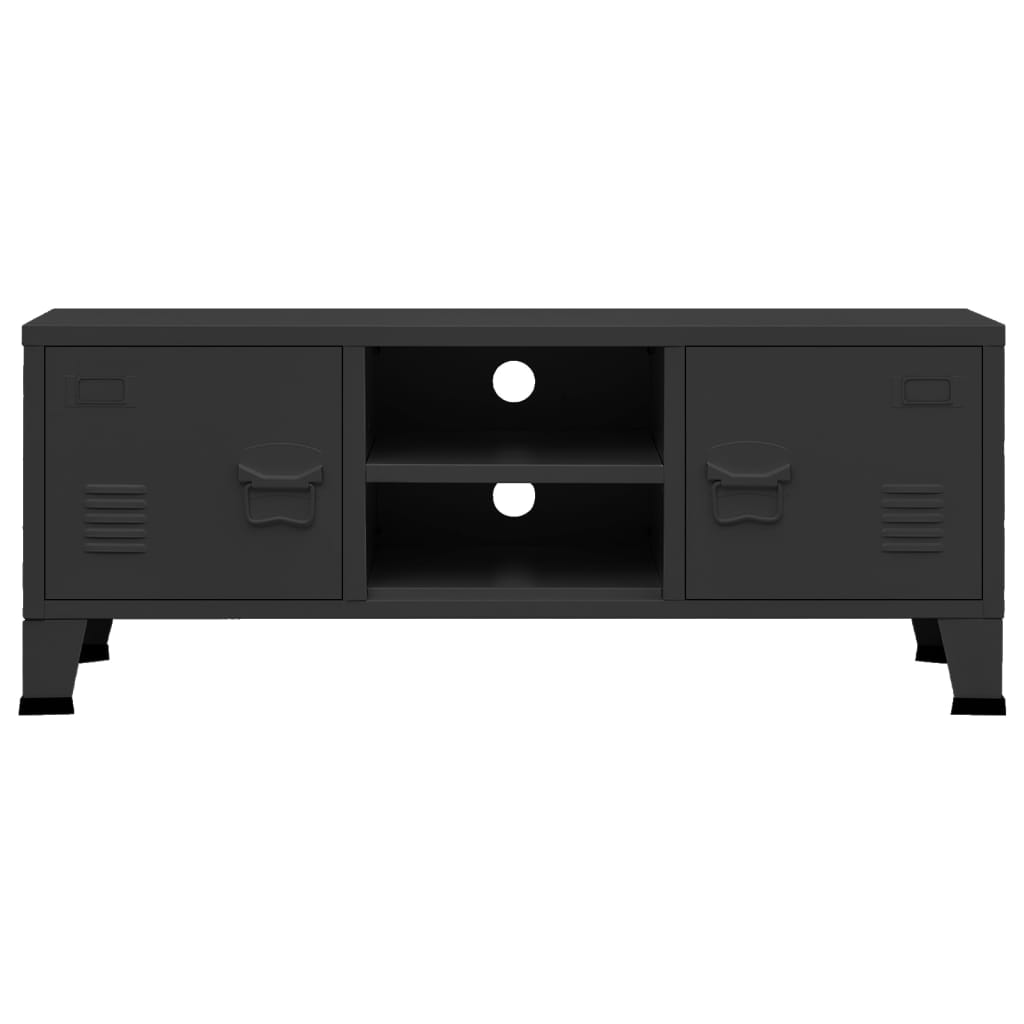 vidaXL Industrial TV Cabinet Black 41.3"x13.8"x16.5" Metal
