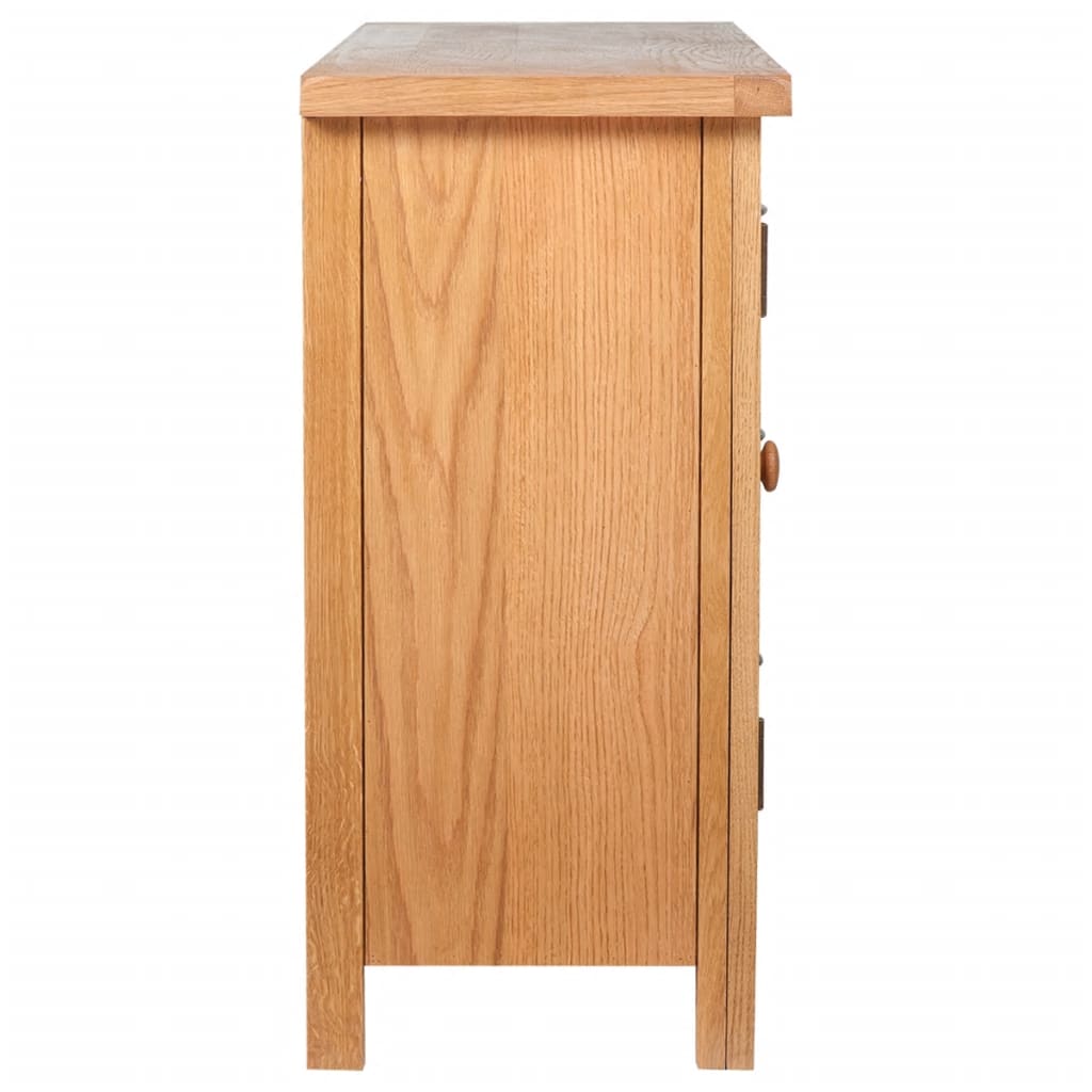 vidaXL Sideboard with 3 Drawers Solid Oak Wood 43.3"x13.2"x27.6"