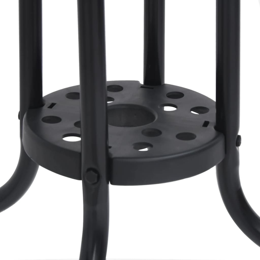 vidaXL Patio Table Black 27.6"x27.6"x27.6" Steel