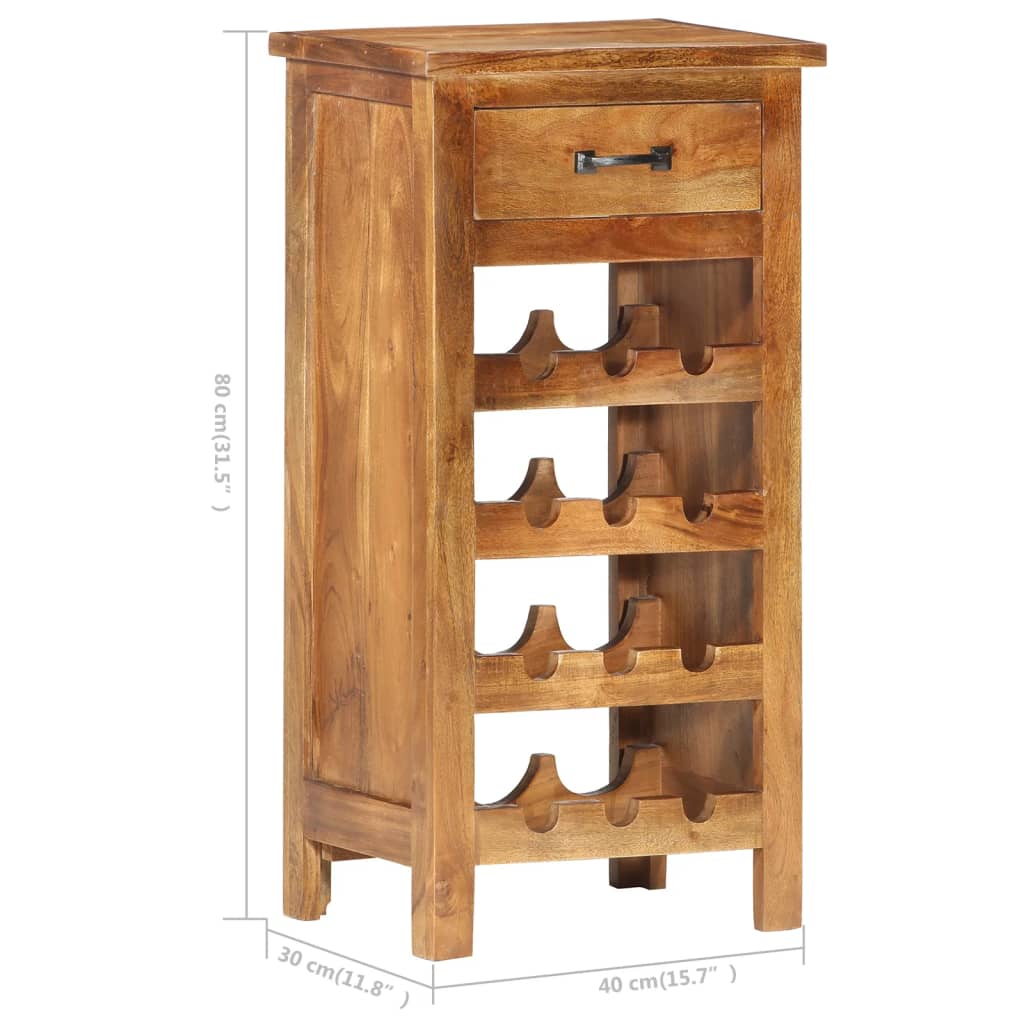 vidaXL Wine Cabinet 15.7"x11.8"x31.5" Solid Acacia Wood