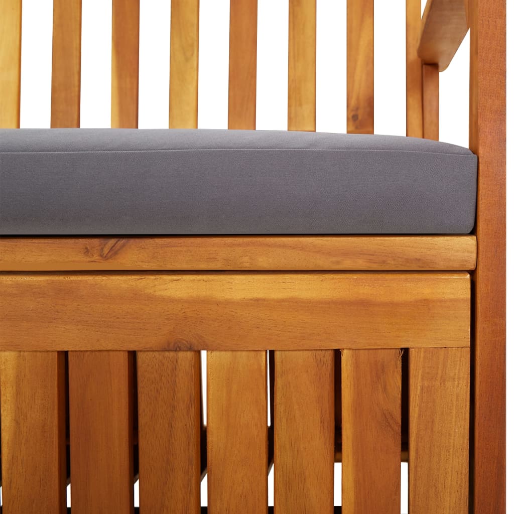 vidaXL Storage Bench with Cushion 66.9" Solid Wood Acacia
