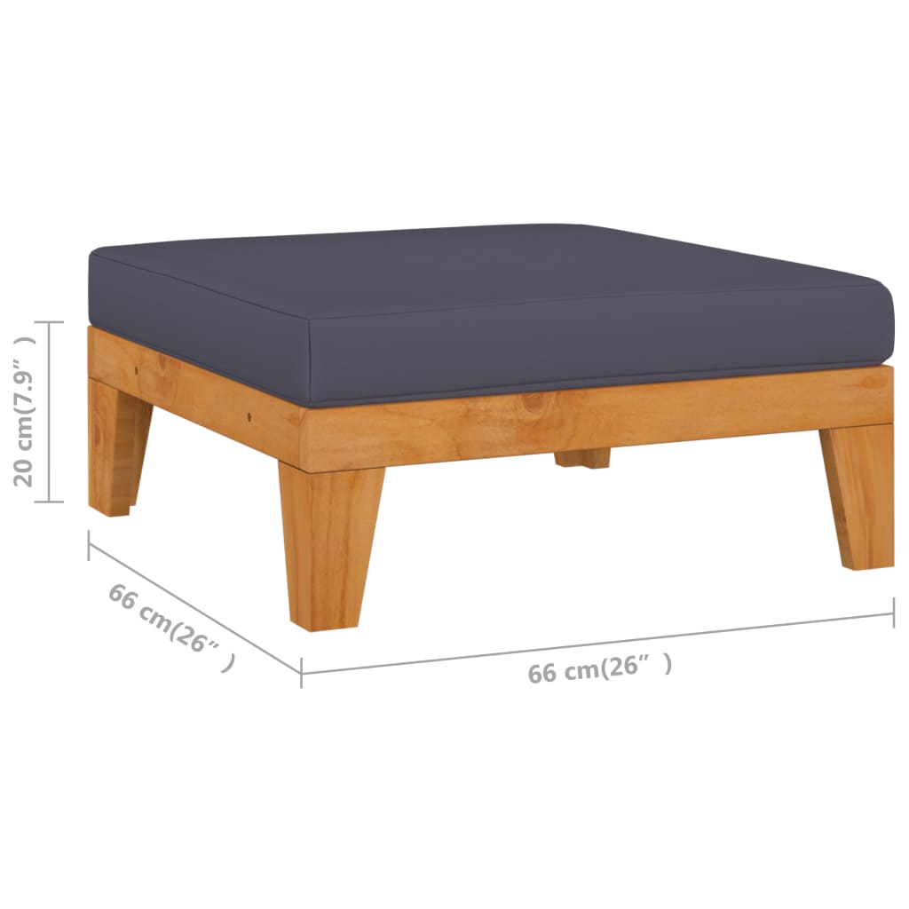 vidaXL 10 Piece Patio Lounge Set with Cushions Solid Acacia Wood