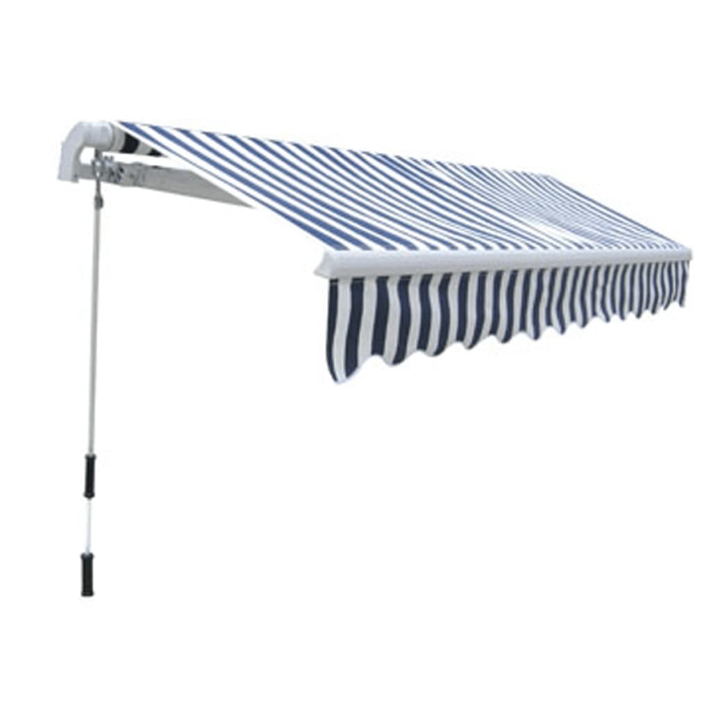 vidaXL Folding Awning Manual Operated 118.1" Blue/White