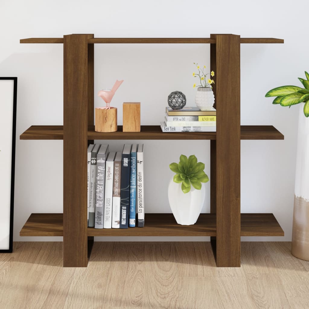 vidaXL Book Cabinet/Room Divider Brown Oak 39.4"x11.8"x34.3"