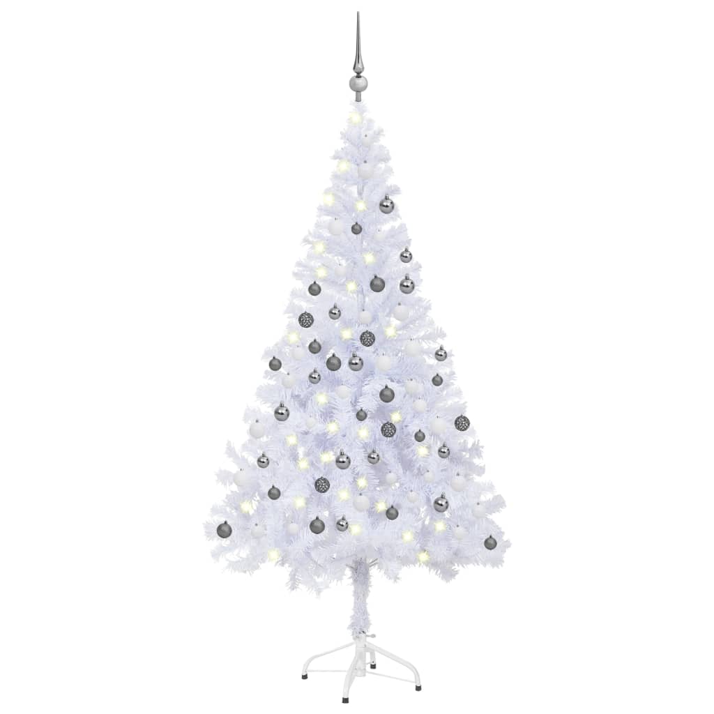 vidaXL Artificial Christmas Tree with LEDs&Ball Set 70.9" 620 Branches