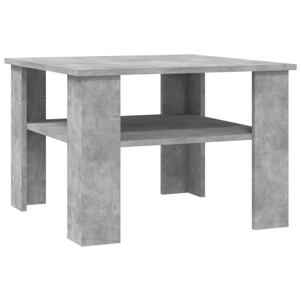 vidaXL Coffee Table Concrete Gray 23.6"x23.6"x16.5" Engineered Wood