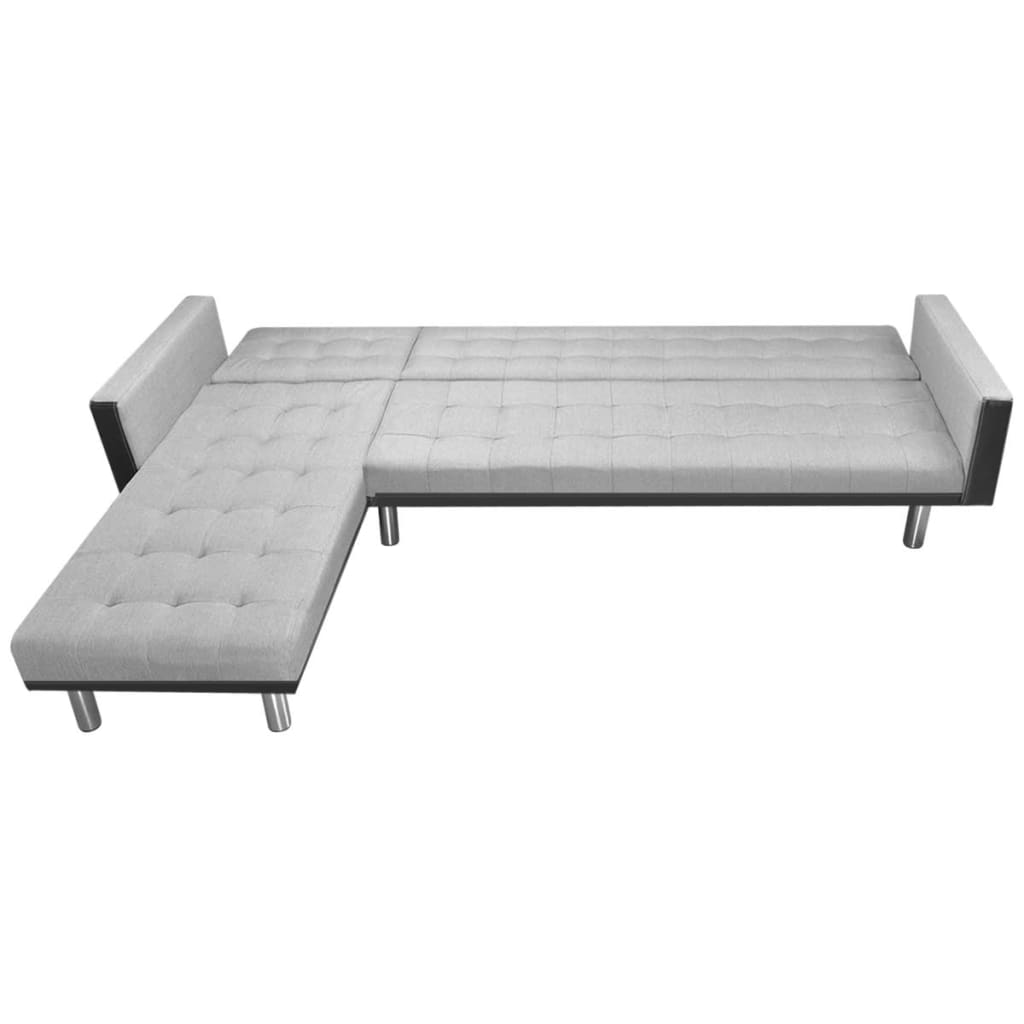 vidaXL Corner Sofa Bed Fabric 85.8"x61"x27.2" Black and Gray