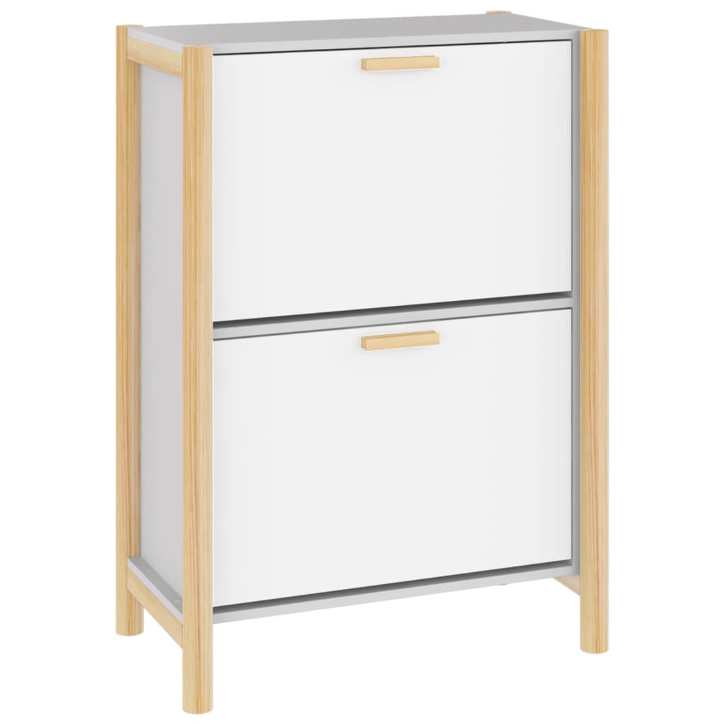 vidaXL Shoe Cabinet White 22.6"x13"x31.5" Engineered Wood