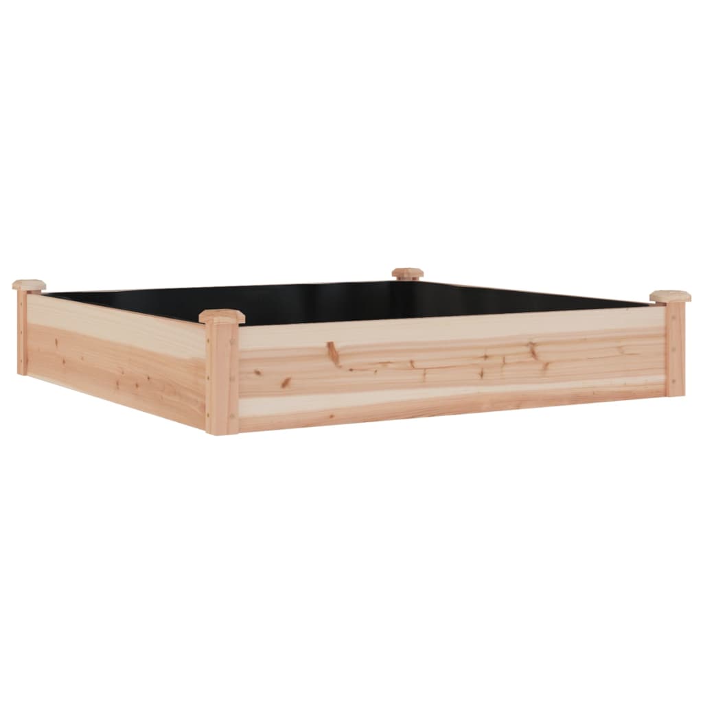 vidaXL Garden Raised Bed with Liner 47.2"x47.2"x9.8" Solid Wood Fir