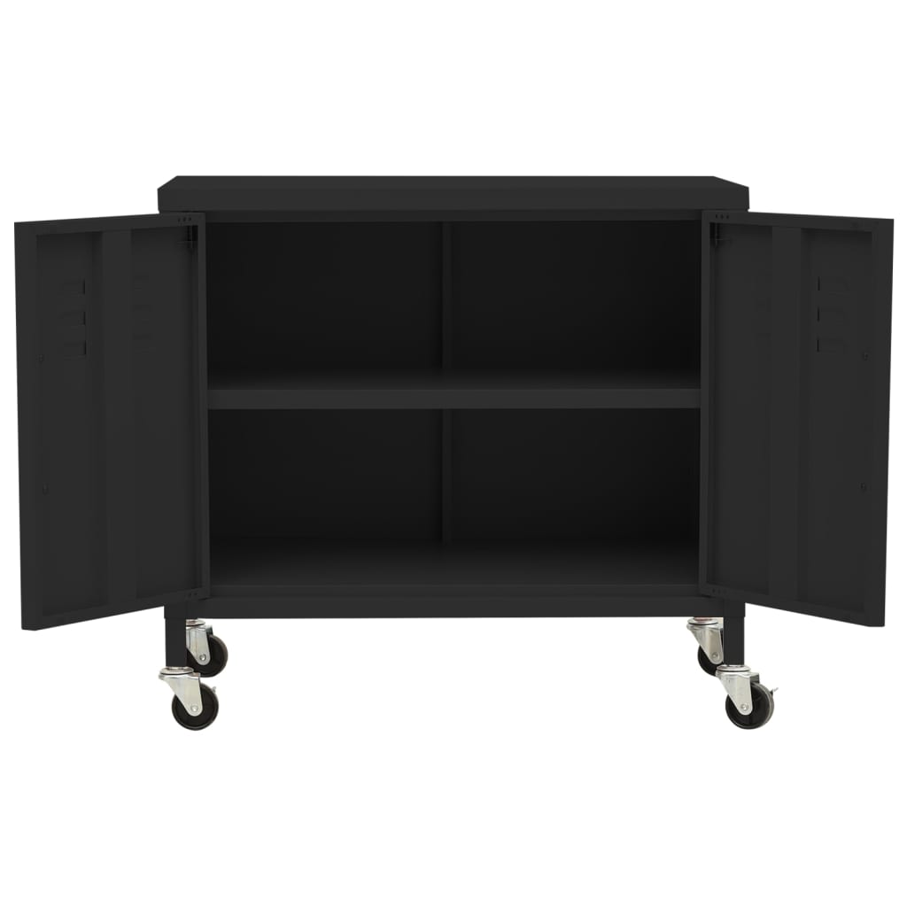 vidaXL Storage Cabinet Black 23.6"x13.8"x19.3" Steel