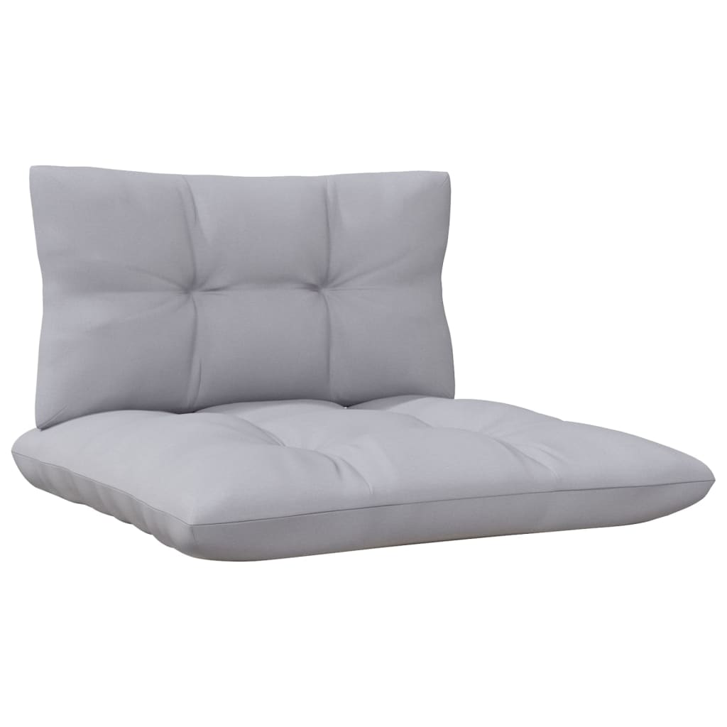 vidaXL Patio Middle Sofa with Gray Cushions Solid Pinewood