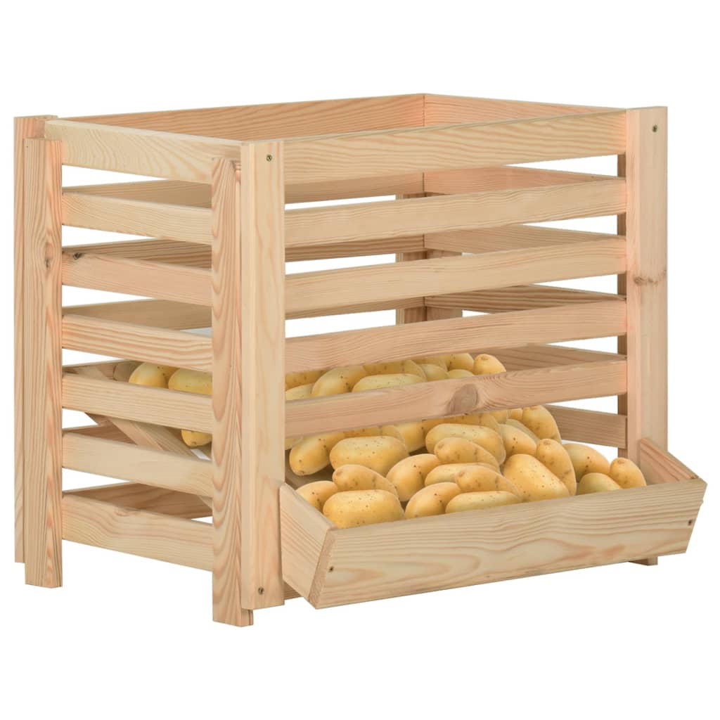 vidaXL Potato Box 23.6"x15.7"x19.7" Solid Wood Pine