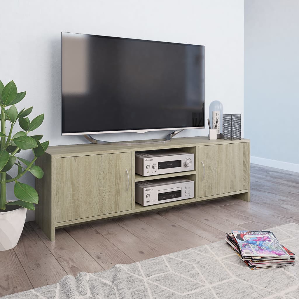 vidaXL TV Cabinet Sonoma Oak 47.2"x11.8"x14.8" Chipboard