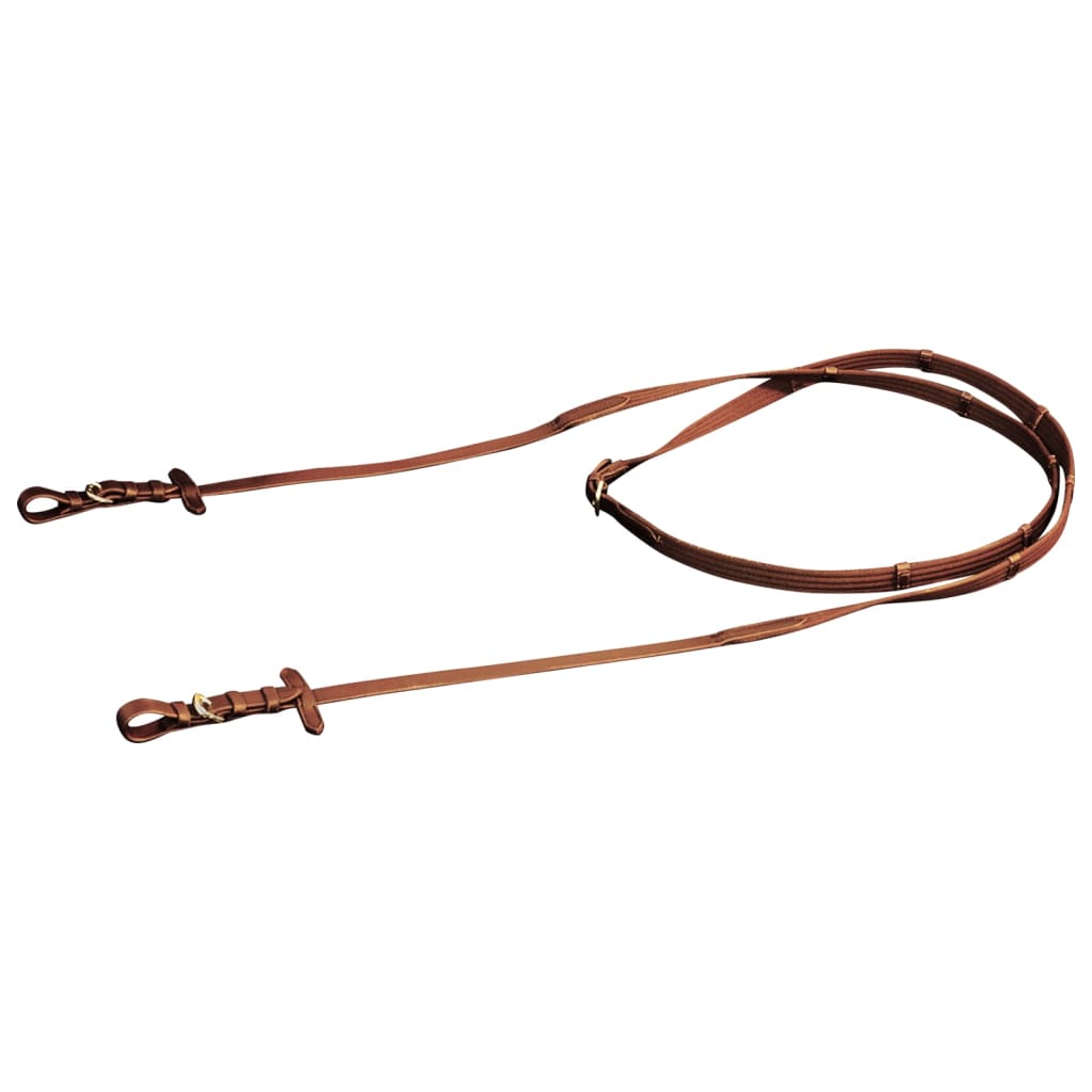 vidaXL Flash Bridle with Reins and Bit Leather Brown Pony
