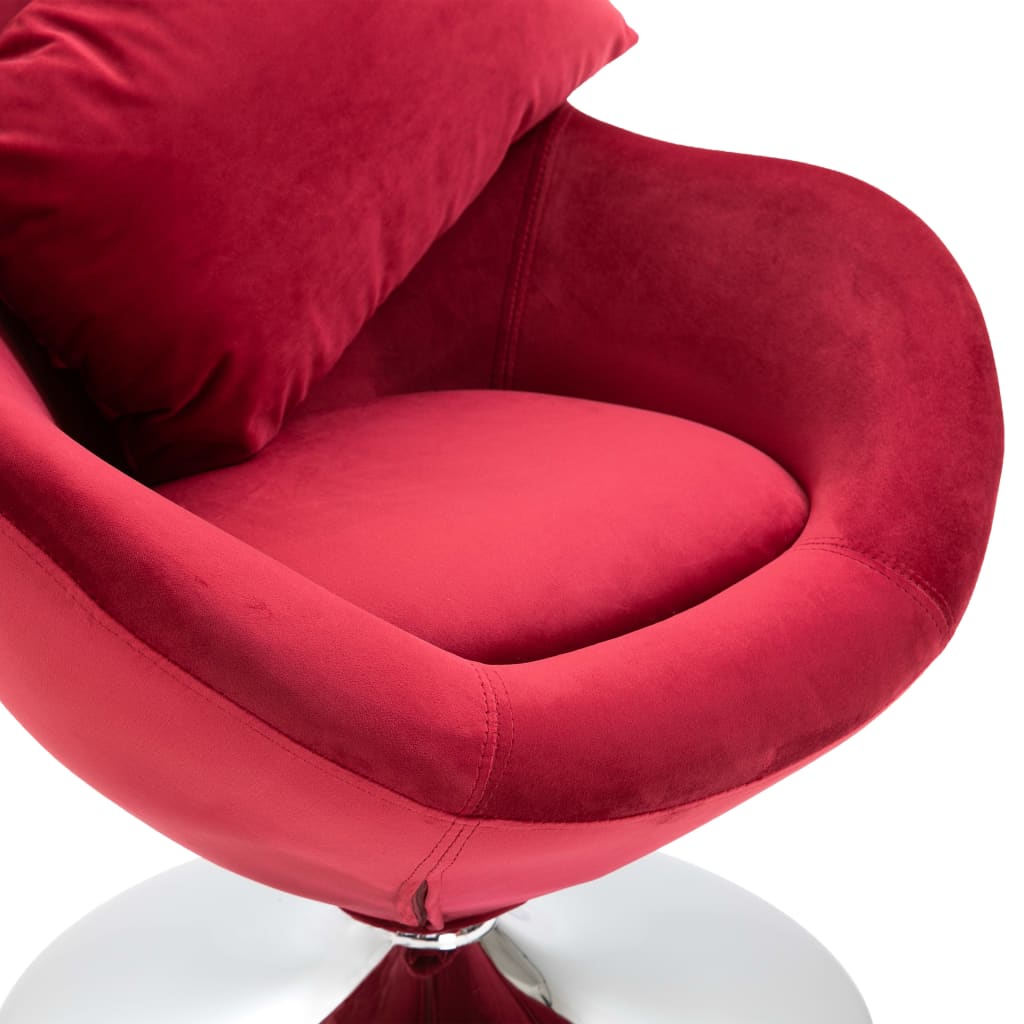 vidaXL Swivel Egg Chair with Cushion Red Velvet