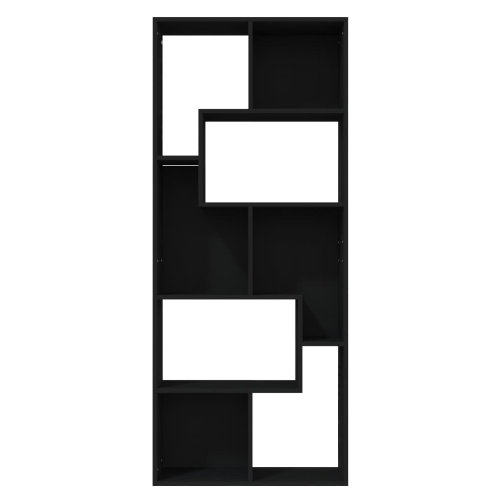 vidaXL Book Cabinet Black 26.4"x9.4"x63.4" Engineered Wood