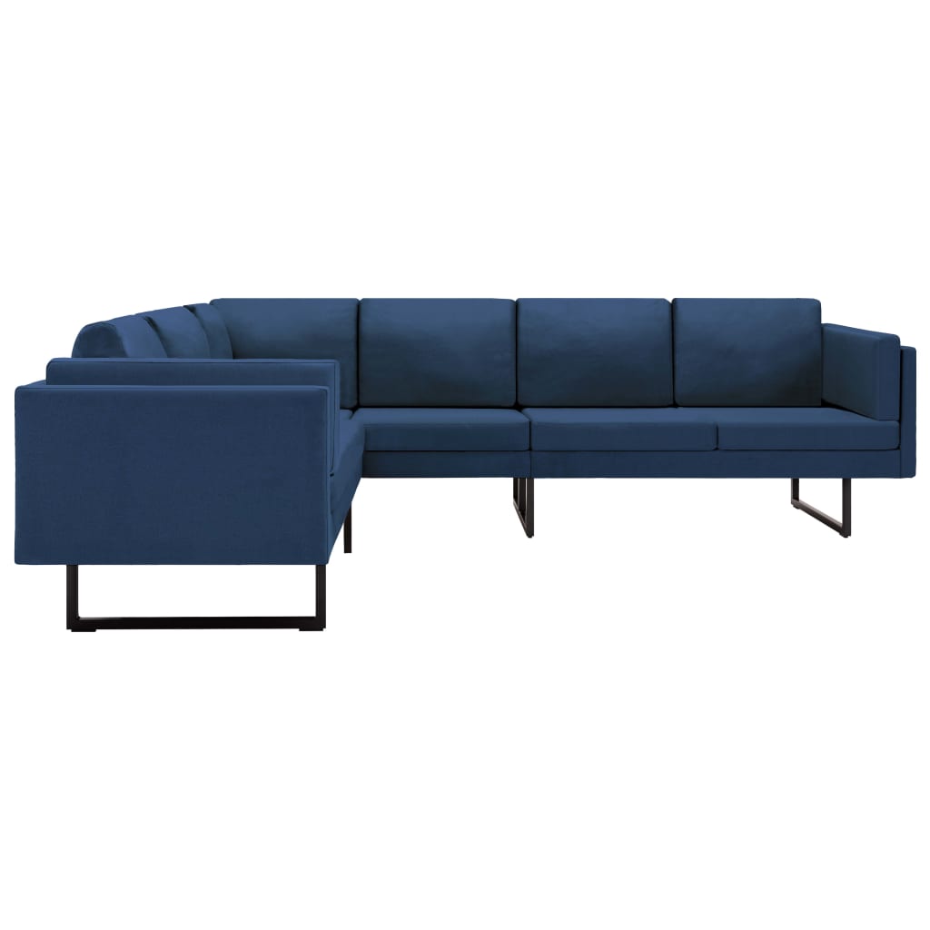 vidaXL Corner Sofa Blue Fabric