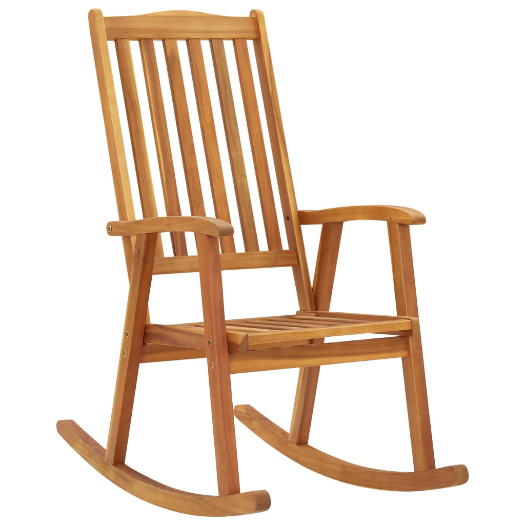3064180 vidaXL Rocking Chair with Cushions Solid Acacia Wood (311844+43179)