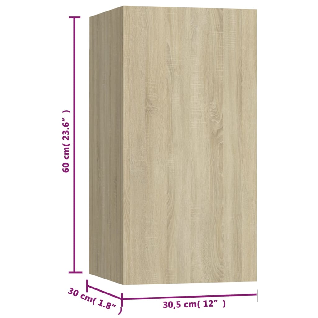 vidaXL TV Stands 7 pcs Sonoma Oak 12"x11.8"x23.6" Engineered Wood