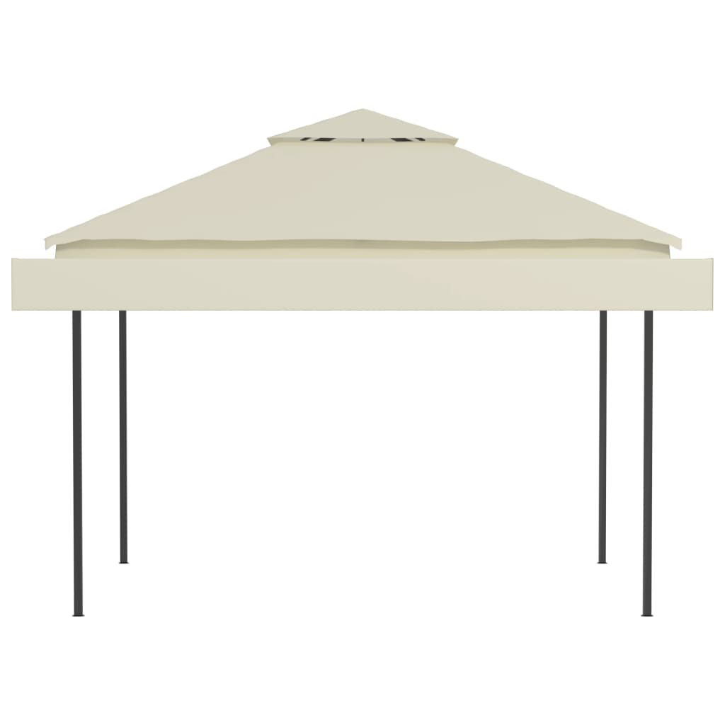 vidaXL Gazebo with Double Extended Roofs 9.8'x9.8'x9' Cream 180 g/m²