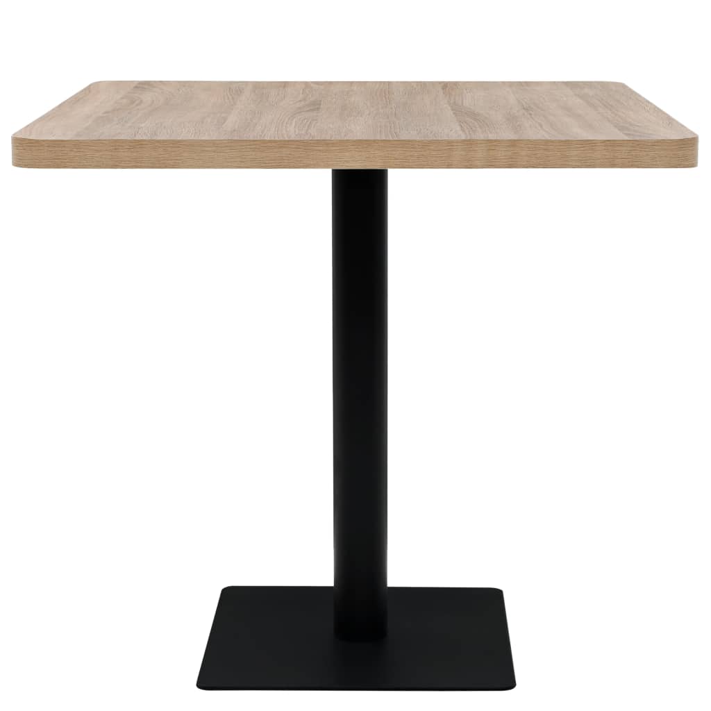 vidaXL Bistro Table MDF and Steel Square 31.5"x31.5"x29.5" Oak Color