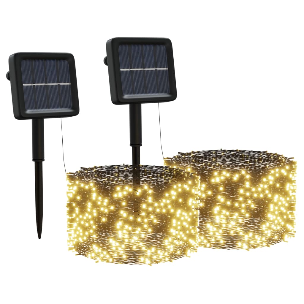 vidaXL Solar Fairy Lights 2 pcs 2x200 LED Warm White Indoor Outdoor