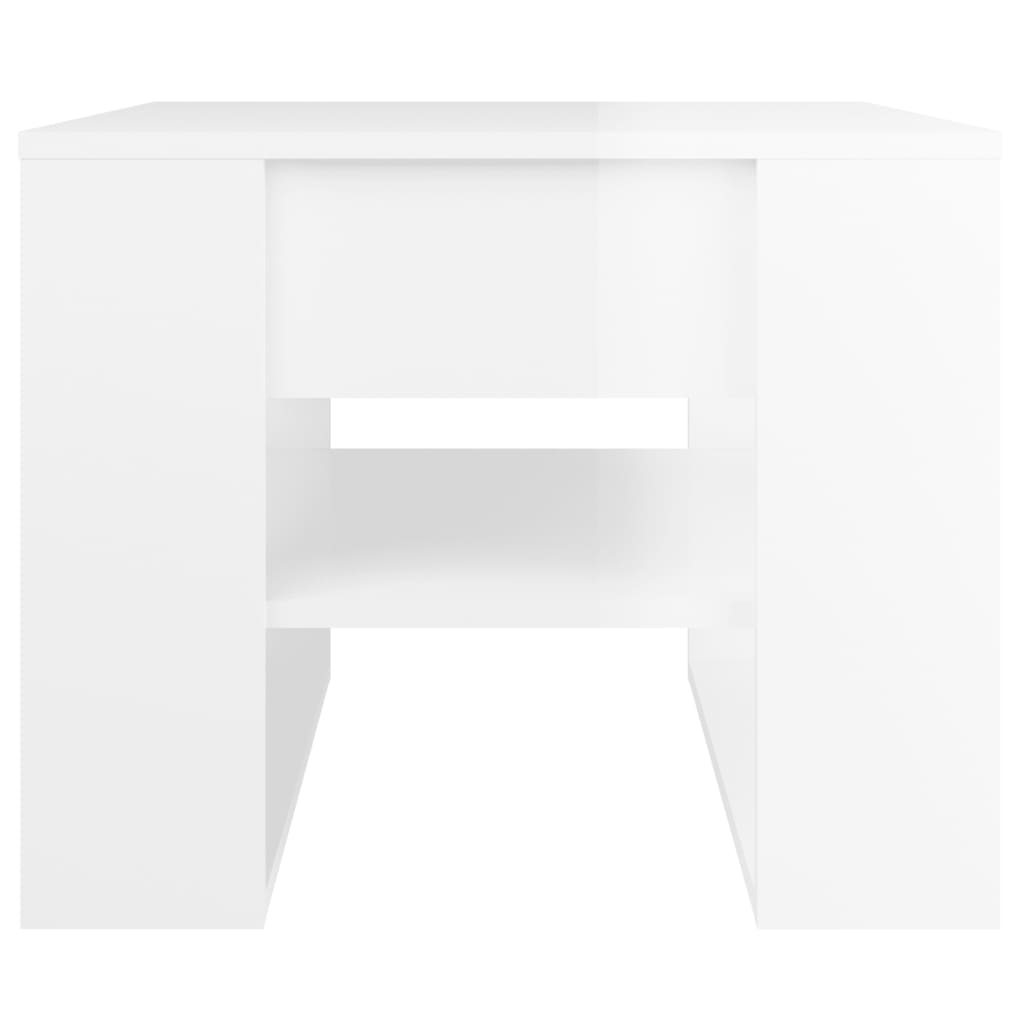 vidaXL Coffee Table High Gloss White 21.9"x21.7"x17.7" Engineered Wood