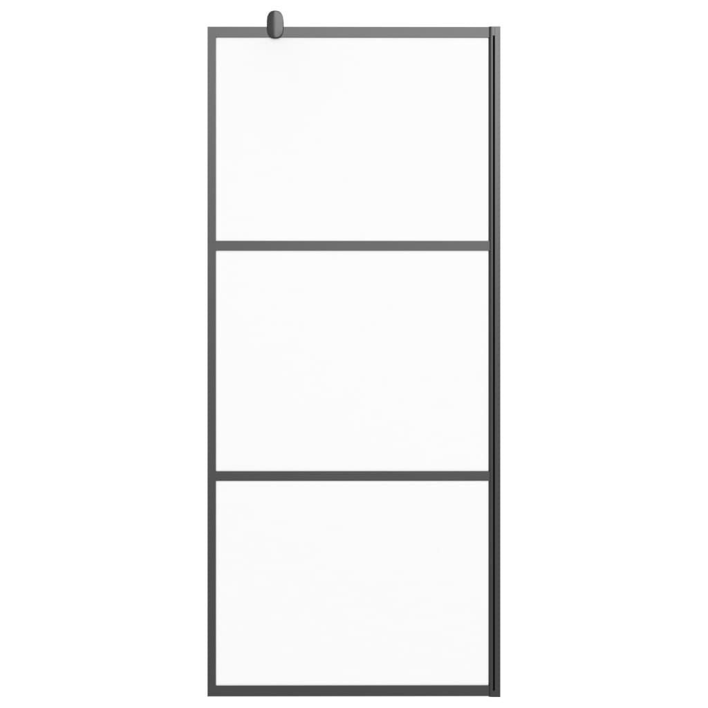 vidaXL Walk-in Shower Wall 31.5"x76.8" Frosted ESG Glass Black