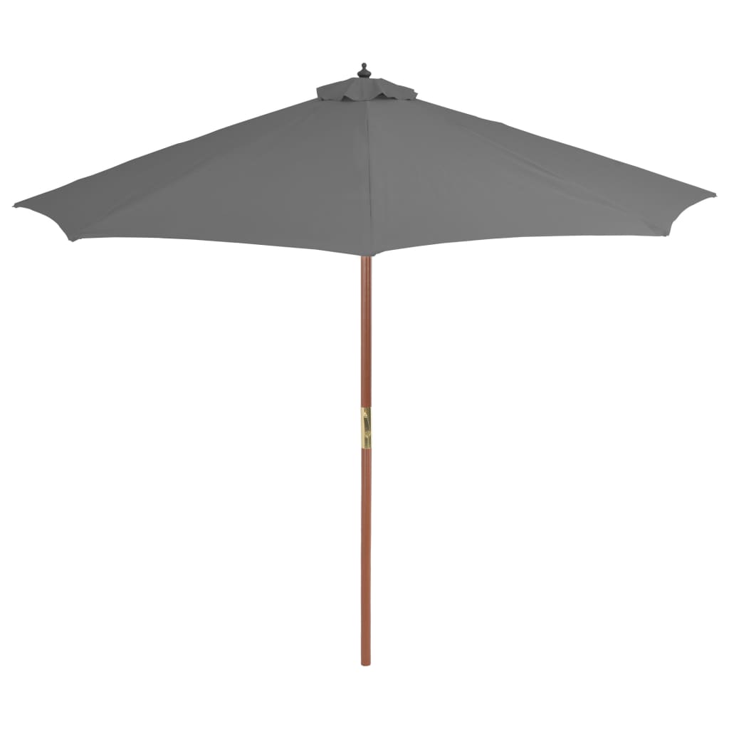 vidaXL Outdoor Parasol with Wooden Pole 118.1" Anthracite