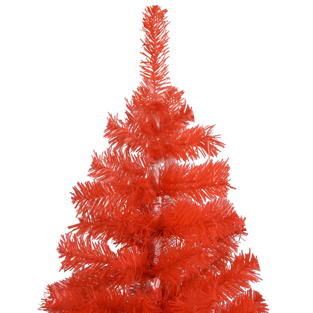 vidaXL Artificial Pre-lit Christmas Tree with Ball Set Red 70.9" PVC