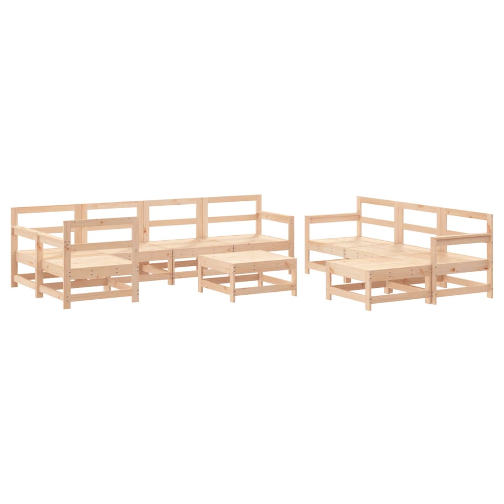 vidaXL 10 Piece Patio Lounge Set with Cushions Solid Wood