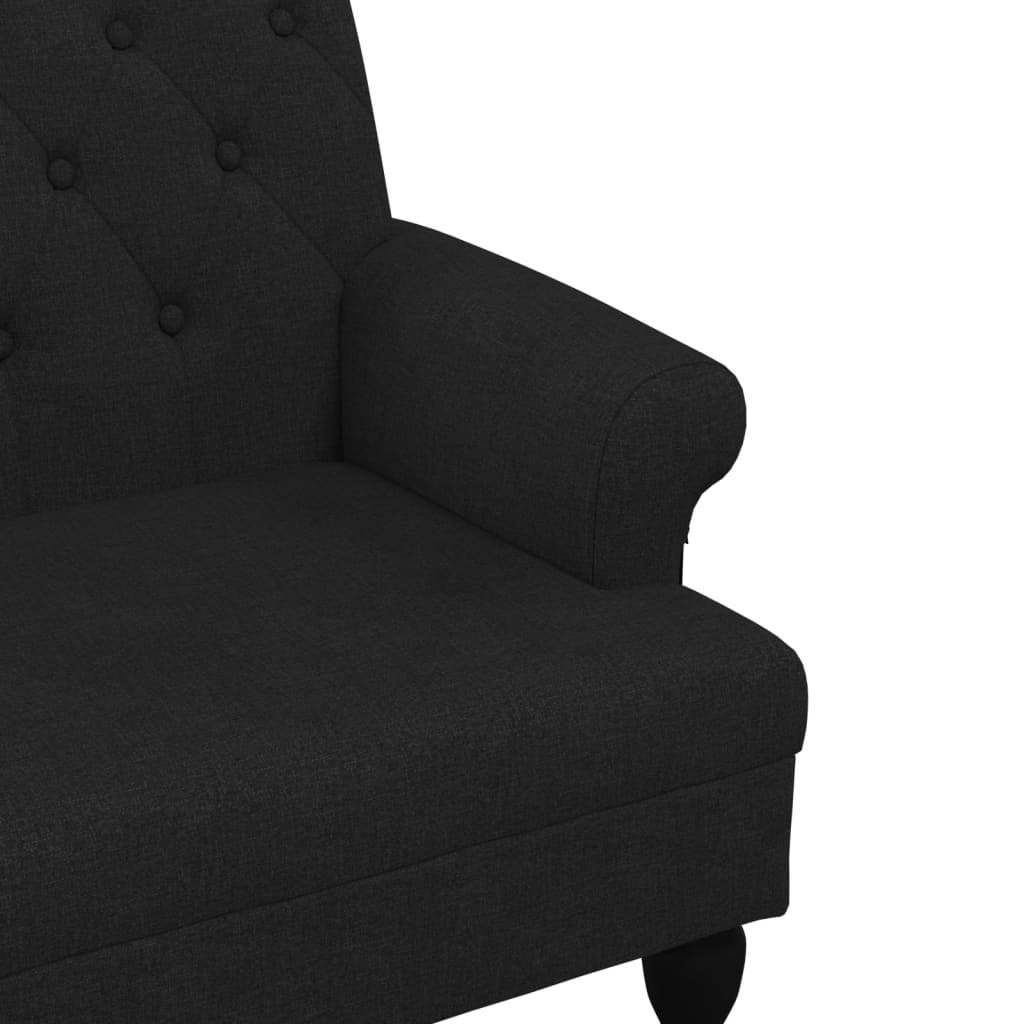 vidaXL Bench with Backrest Black 47.2"x24.4"x29.7" Fabric