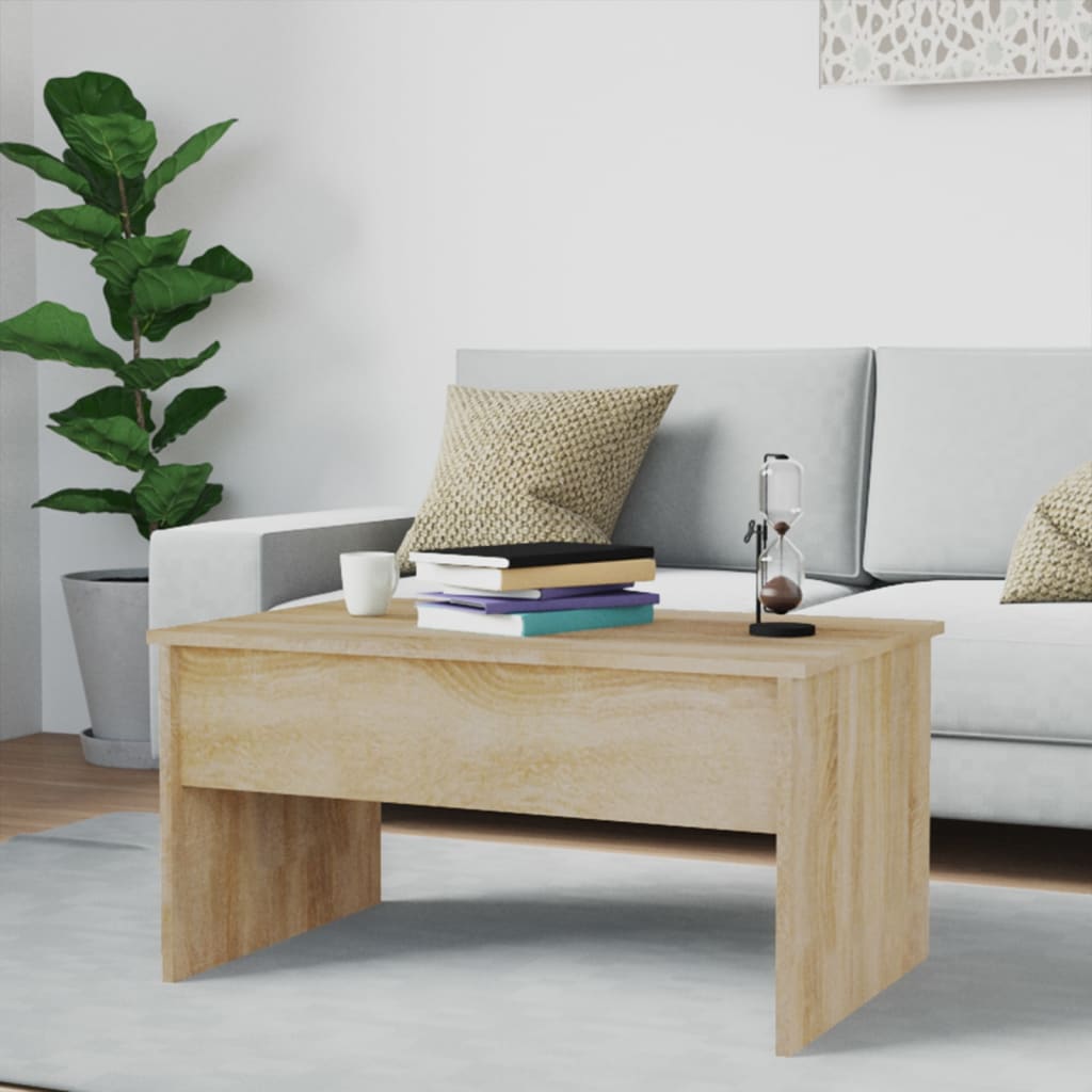vidaXL Coffee Table Sonoma Oak 31.5"x19.9"x16.3" Engineered Wood