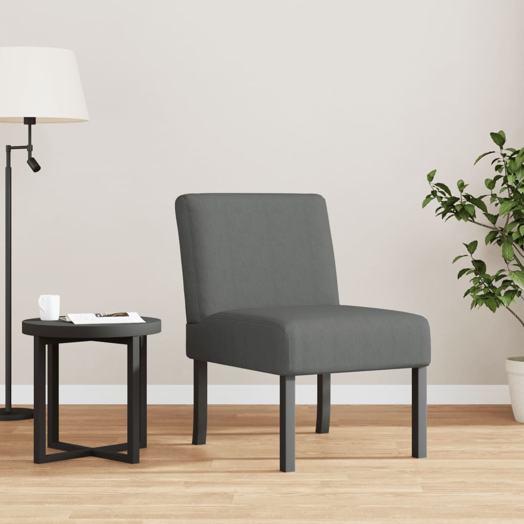 vidaXL Slipper Chair Dark Gray Fabric