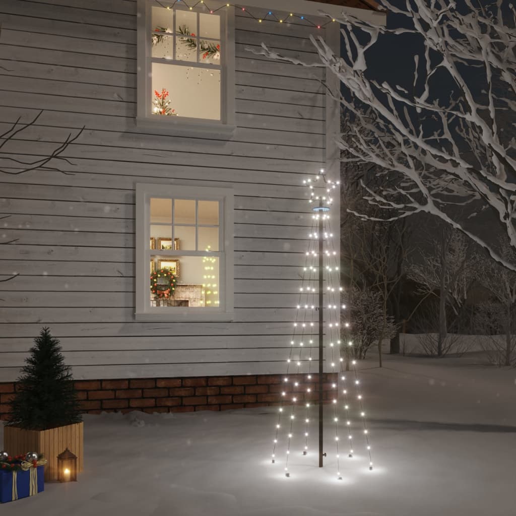 vidaXL Christmas Tree with Spike Cold White 108 LEDs 6 ft