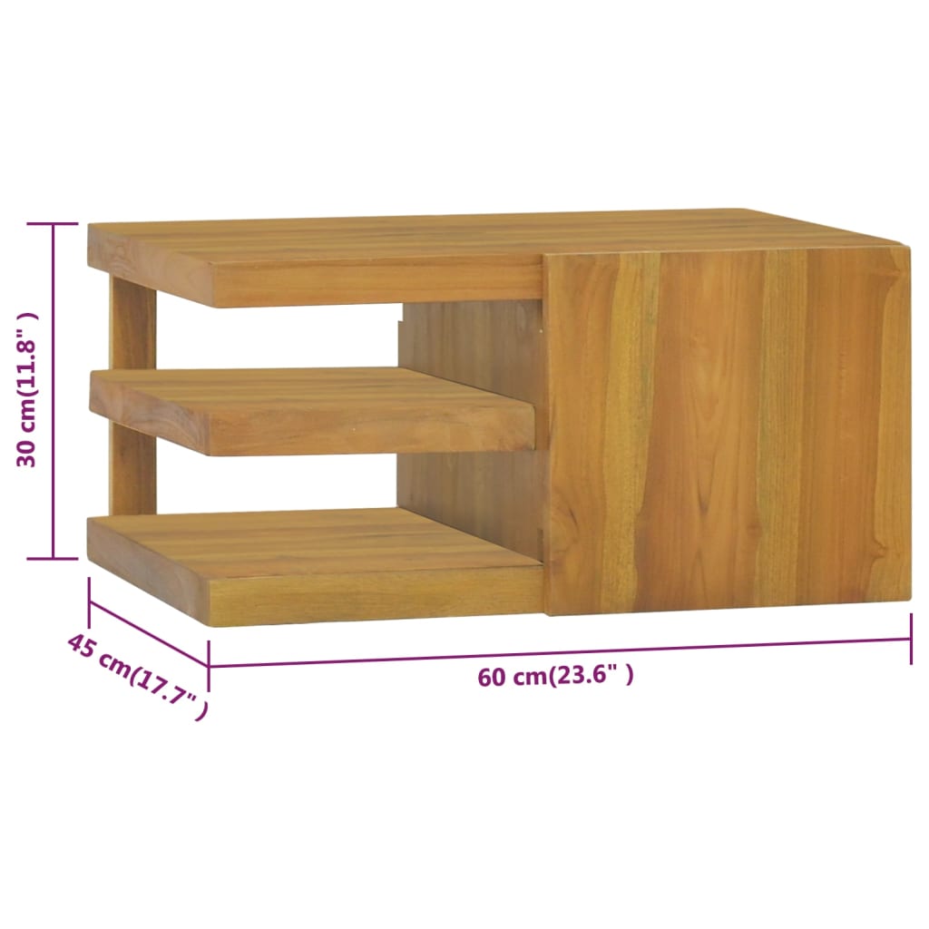 vidaXL Wall-mounted Bathroom Cabinet 23.6"x17.7"x11.8" Solid Wood Teak