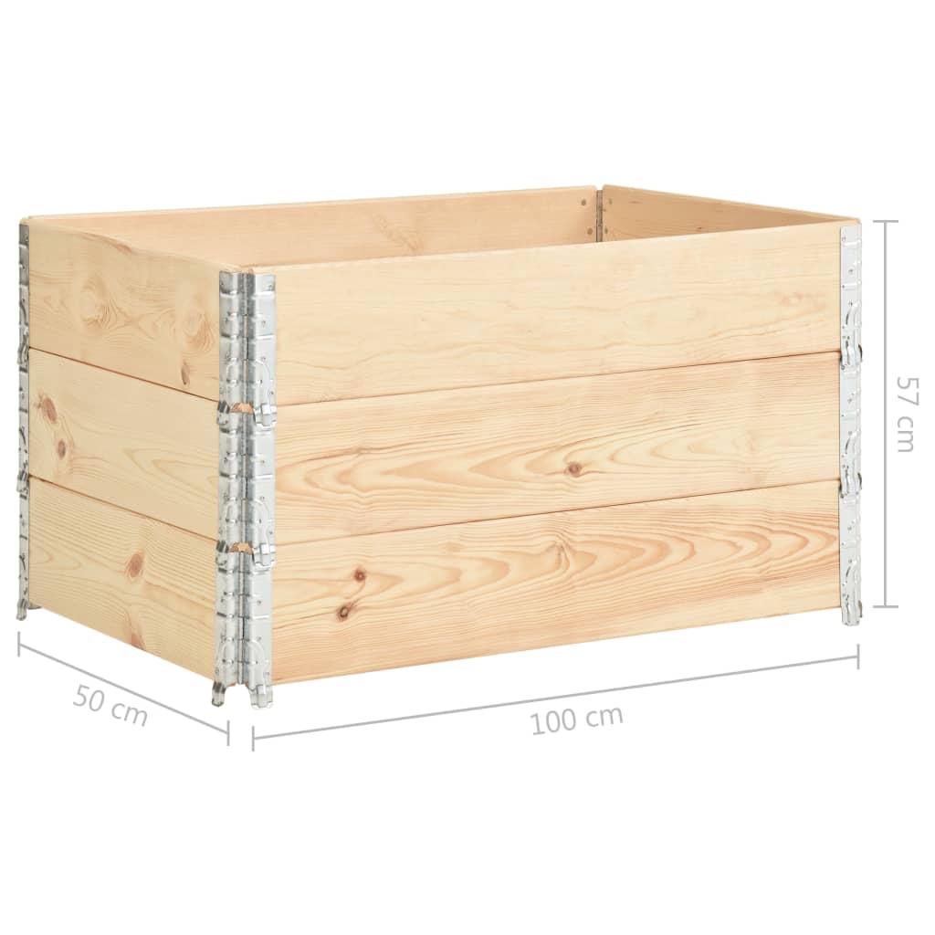 vidaXL Raised Beds 3 pcs 19.7"x39.4" Solid Pine Wood