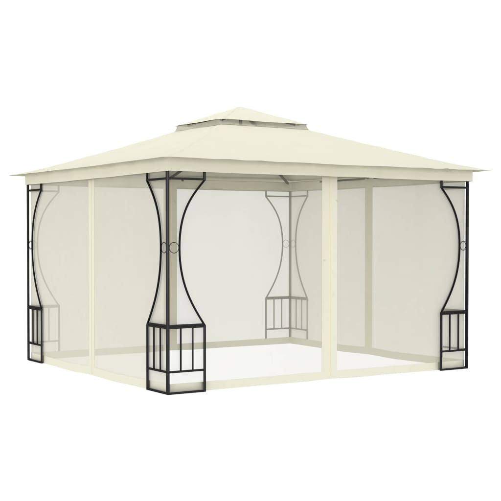 vidaXL Gazebo with with Nets 9.8'x9.8'x8.7' Cream