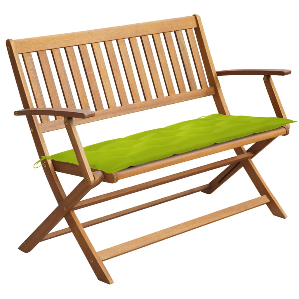 vidaXL Patio Bench with Cushion 47.2'' Solid Acacia Wood