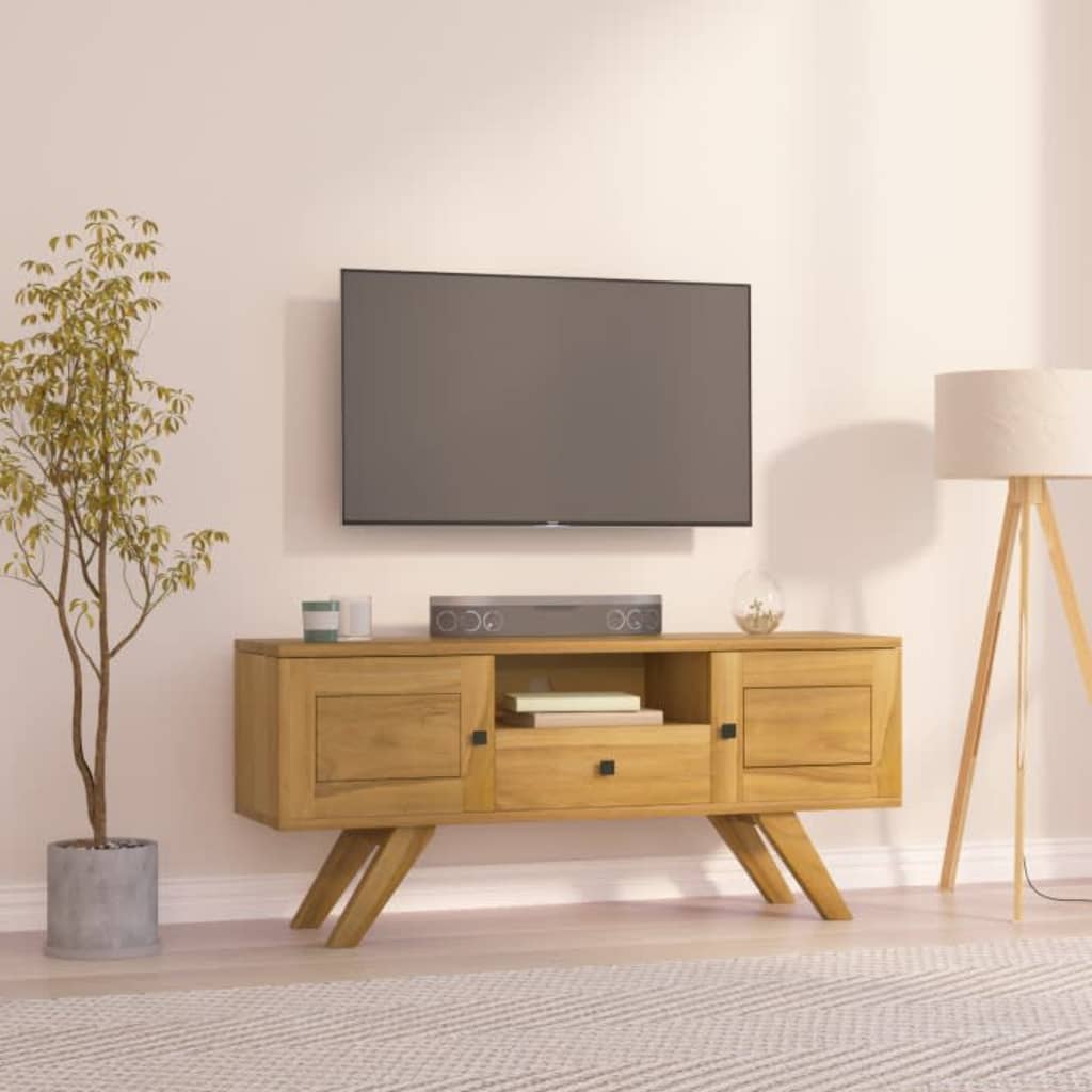 vidaXL TV Stand 43.3"x11.8"x19.7" Solid Wood Teak