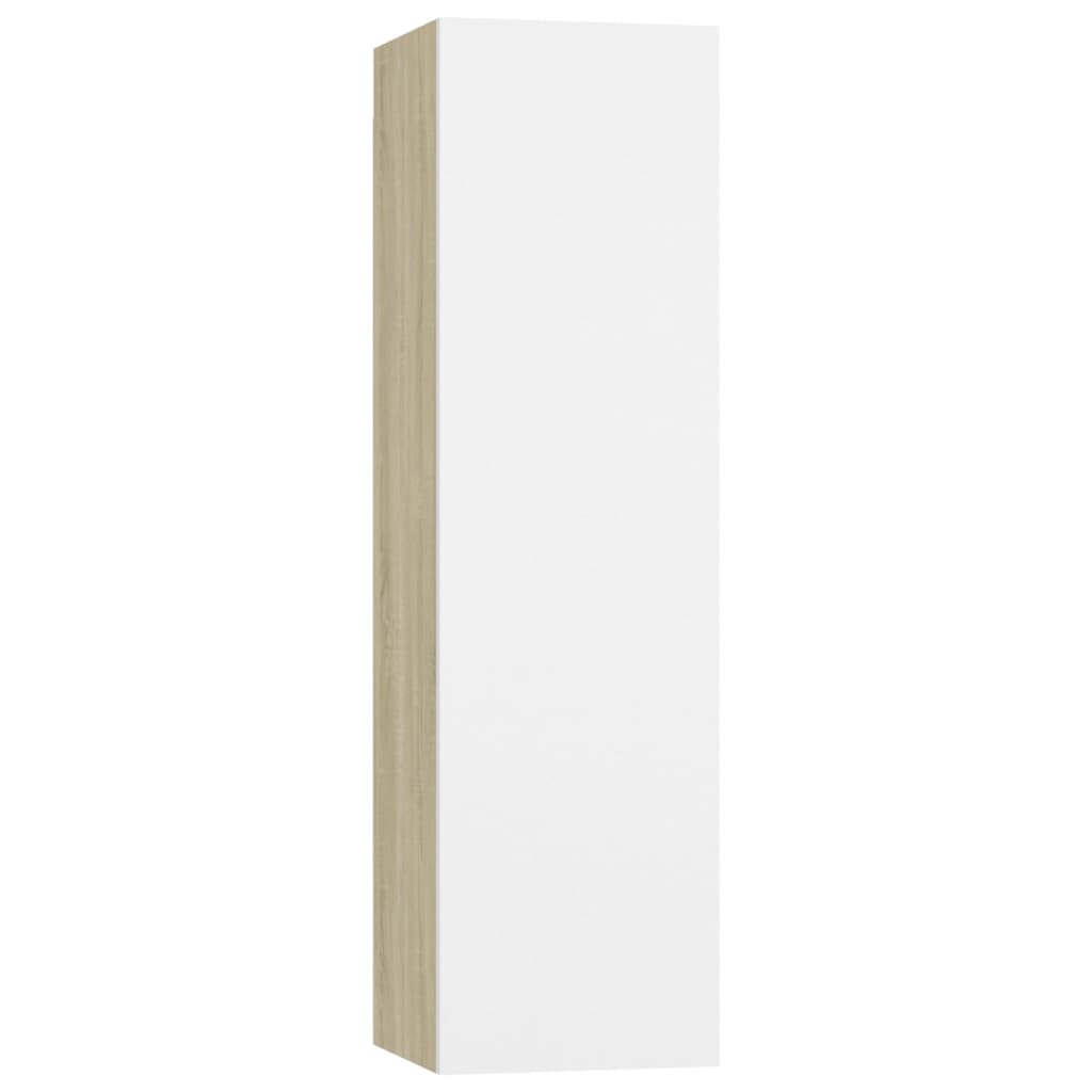 vidaXL TV Cabinets 4 pcs White and Sonoma Oak 12"x11.8"x43.3" Engineered Wood