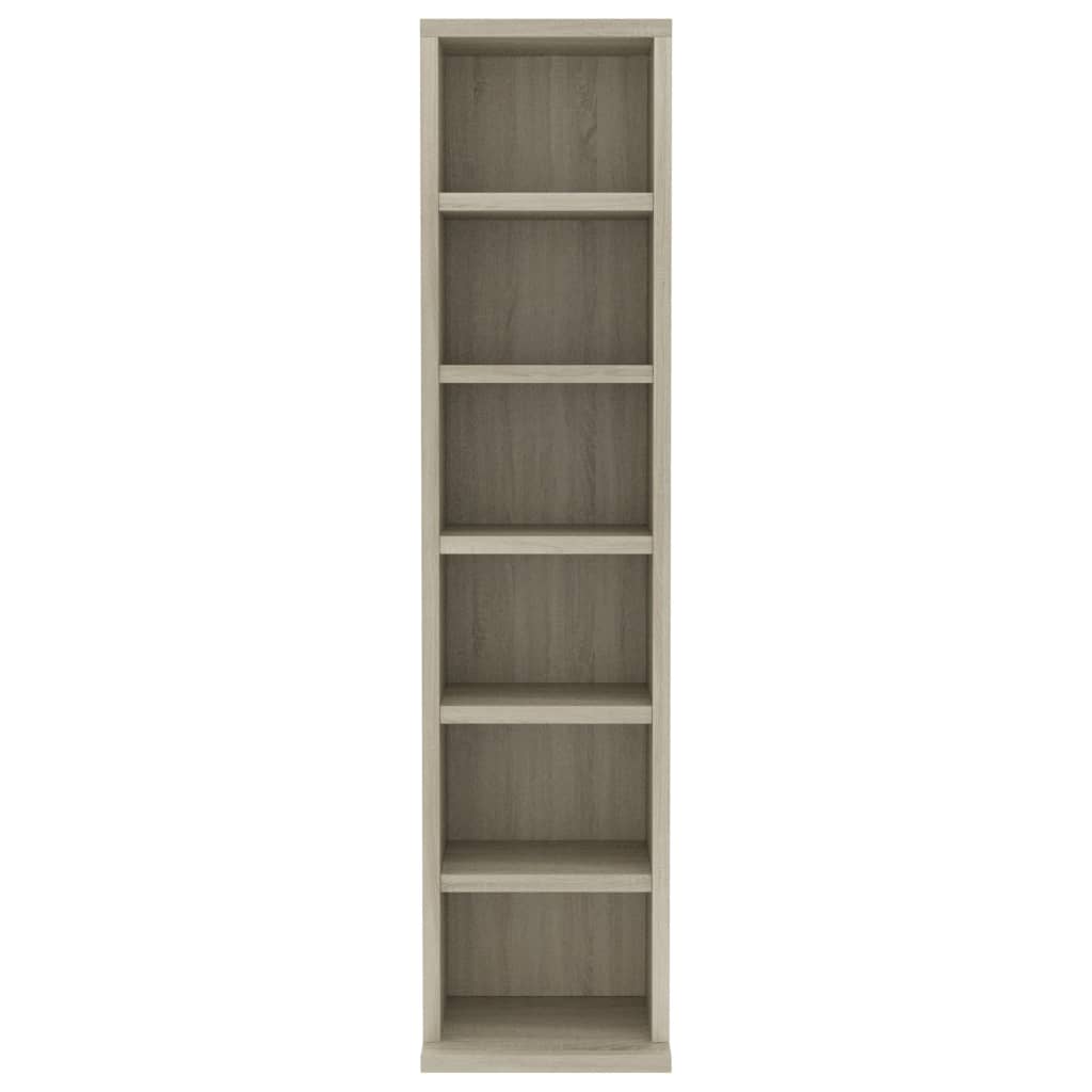 vidaXL CD Cabinet Sonoma Oak 8.3"x7.9"x34.6" Engineered Wood