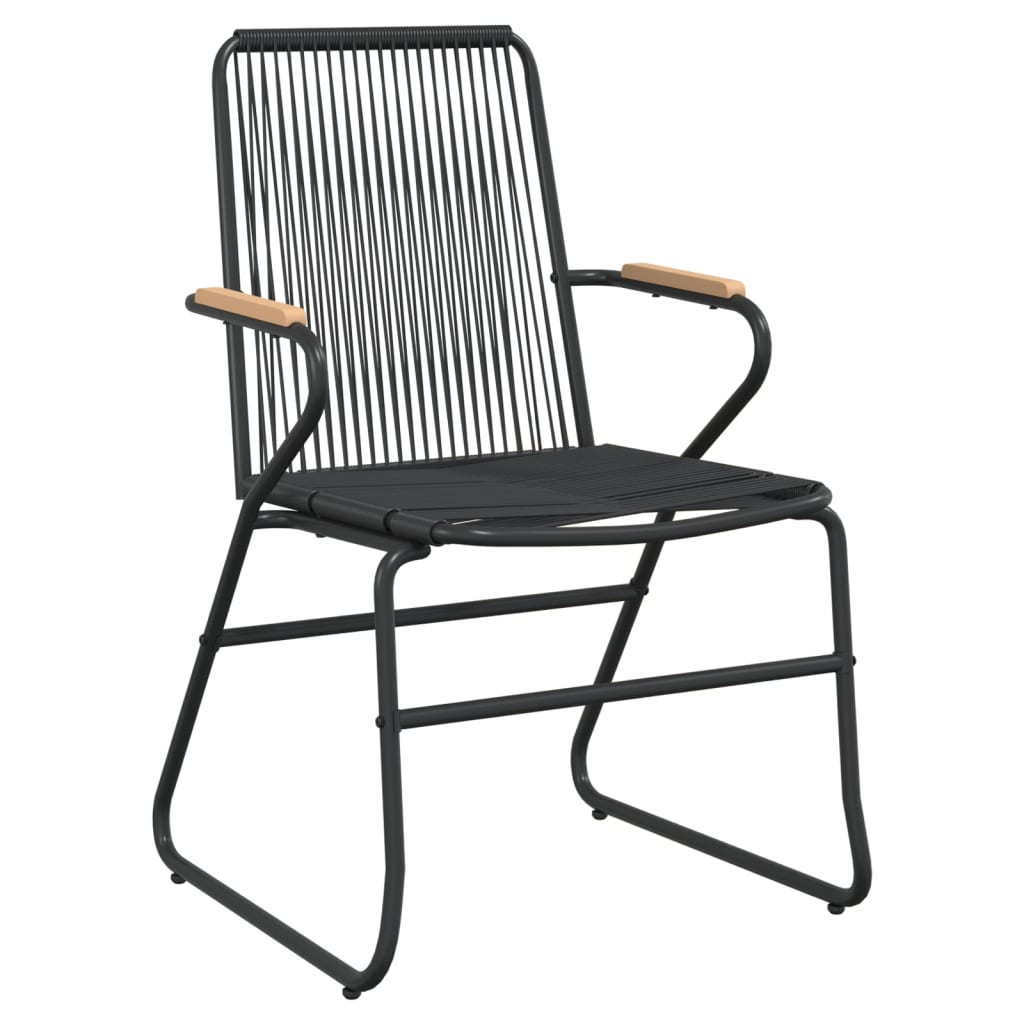 vidaXL Patio Chairs 4 pcs Black 22.8"x23.2"x33.7" PVC Rattan